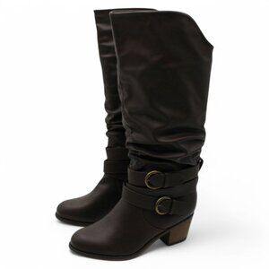 Journee Collection Brown Over the Knee Boots